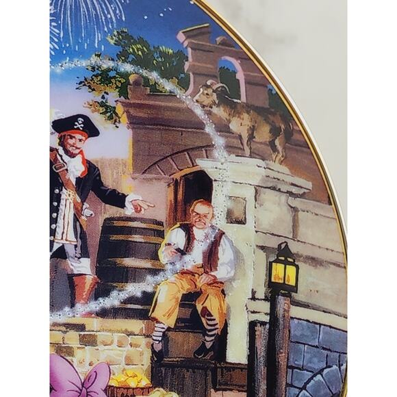 Disneyland Mickey Pirates Of The Caribbean Wall Decor Plate 8" Anniversary 1995 - Picture 6 of 13